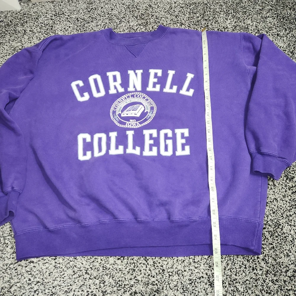 Vtg 90s 80s Gear For Sport Cornell College Crewneck Sweatshirt Mens Purple Retro